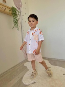 Turuncu Yaprak Desenli...