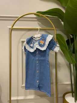 Yeni Sezon Yakalı Kot Elbise