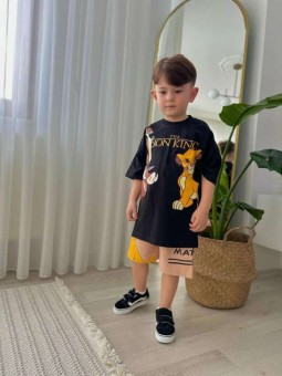 Aslan Figürlü Şortlu İkili...